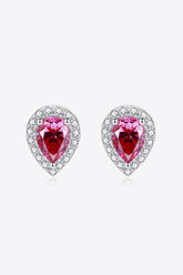 2 Carat Moissanite Teardrop Stud Earrings in Rose - Shah S. Sahota
